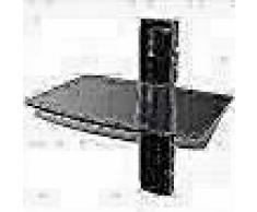 VidaXL Estante DVD de cristal para pared, Negro