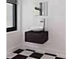 VidaXL Conjunto de mueble y lavabo 3 piezas negro