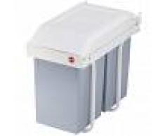 Hailo Papelera de armario Multi-Box Duo tamaño L 2x14 L crema 3659-001