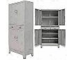 VidaXL Armario de oficina con 4 puertas acero 90x40x180 cm gris