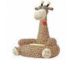 VidaXL Silla de peluche para niños jirafa marrón