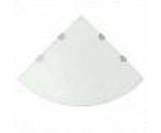 VidaXL Estante de esquina con soportes cromados vidrio blanco 45x45 cm