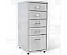 VidaXL Armario archivador 5 cajones 68,5 cm acero gris