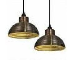 VidaXL lámparas colgantes de techo semiesféricas color cobre 2 uds