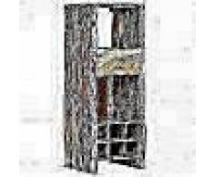 VidaXL Botellero madera acacia maciza borde irregular 40x40x110 cm