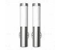 VidaXL 2 Apliques de exterior, lámparas de pared, acero inoxidable