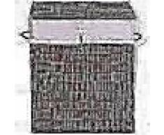 VidaXL Cesto de la ropa de bambú rectangular marrón
