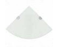 VidaXL Estante de esquina con soportes cromados vidrio blanco 25x25 cm