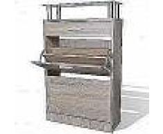 VidaXL Mueble zapatero con un cajón y y estante superior de vidrio