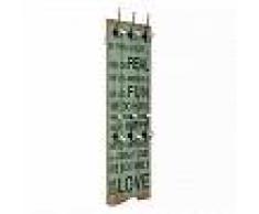VidaXL Perchero de pared HAPPY LOVE con 6 ganchos 120x40 cm