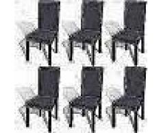 VidaXL Funda para silla elástica recta 6 unidades gris antracita