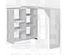 VidaXL Mesa de bar con estantería móvil blanca 138x40x120 cm