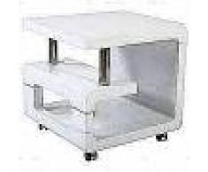 Bhp Mesa auxiliar con 4 ruedas MDF blanco brillante B154136