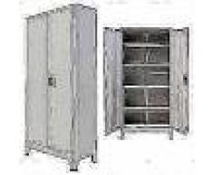 VidaXL Armario de oficina con 2 puertas acero 90x40x180 cm gris