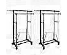 VidaXL Perchero ajustable para ropa 2 barras 2 unidades