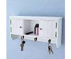 VidaXL Armario de pared para llaves y joyas con puertas y ganchos