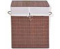 VidaXL Cesto de la ropa de bambú rectangular marrón