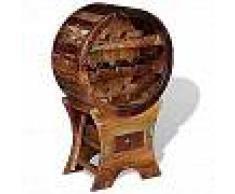 VidaXL Botellero para 10 botellas de madera maciza reciclada