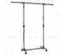 VidaXL Perchero ajustable acero inoxidable 165x44x150 cm plateado