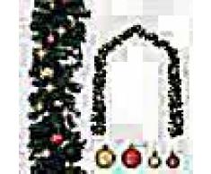 VidaXL Guirnalda de Navidad decorada con bolas y luces LED 10 m
