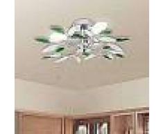 VidaXL Lámpara de techo con forma de hojas, cristal acrílico blanco y verde