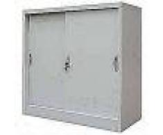 VidaXL Armario oficina con puertas correderas metal 90x40x90 cm gris