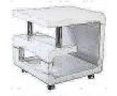 Bhp Mesa auxiliar con 4 ruedas MDF blanco brillante B154136
