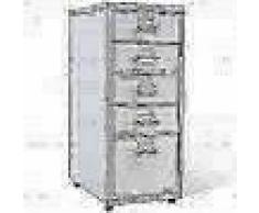 VidaXL Armario archivador de metal colgante 5 cajones gris
