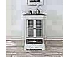 VidaXL Vitrina baja con dos puertas y un cajón de madera blanca