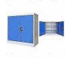 VidaXL Armario de oficina de metal 90x40x90 cm gris y azul