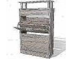 VidaXL Mueble zapatero con un cajón y y estante superior de vidrio