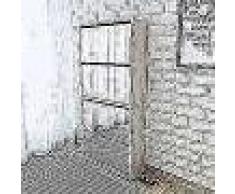 VidaXL Mueble zapatero 4 cajones con espejo blanco 63x17x134 cm