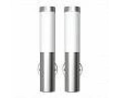 VidaXL 2 Apliques de exterior, lámparas de pared, acero inoxidable