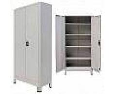 VidaXL Armario de oficina con 2 puertas acero 90x40x180 cm gris