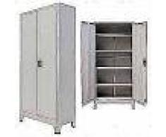 VidaXL Armario de oficina con 2 puertas acero 90x40x180 cm gris
