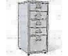 VidaXL Armario archivador de metal colgante 5 cajones gris