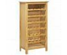 VidaXL Botellero de madera maciza de roble 56x32x110 cm