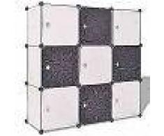 VidaXL Armario cubo organizador con 9 compartimentos negro y blanco