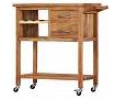 vidaXL Carrito de cocina de madera maciza de acacia 80x45x91 cm
