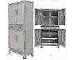 VidaXL Armario de oficina con 4 puertas acero 90x40x180 cm gris