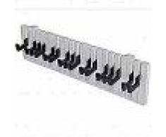 VidaXL Perchero para pared forma de teclado de piano 16 ganchos negros
