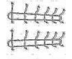 VidaXL Percheros de pared con 12 ganchos 2 unidades
