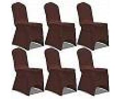 VidaXL Funda de silla elástica 6 unidades marrón