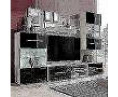 VidaXL Mueble de pared 5 uds gabinete TV con iluminación LED negro
