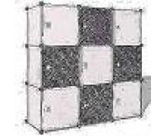 VidaXL Armario cubo organizador con 9 compartimentos negro y blanco