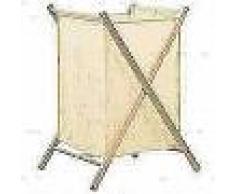 VidaXL Cesto de ropa sucia madera de cedro y tela beige 42x41x64 cm