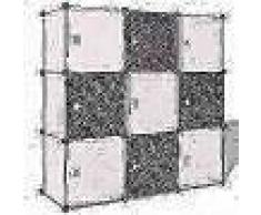 VidaXL Armario cubo organizador con 9 compartimentos negro y blanco