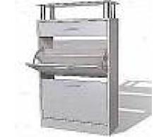 VidaXL Mueble zapatero con cajón y estante superior de vidrio blanco
