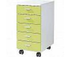 La germania Germania Armario archivador con ruedas blanco y verde 4099-181
