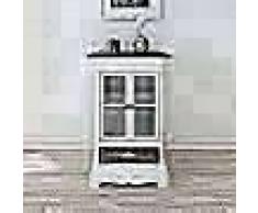 VidaXL Vitrina baja con dos puertas y un cajón de madera blanca